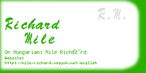 richard mile business card